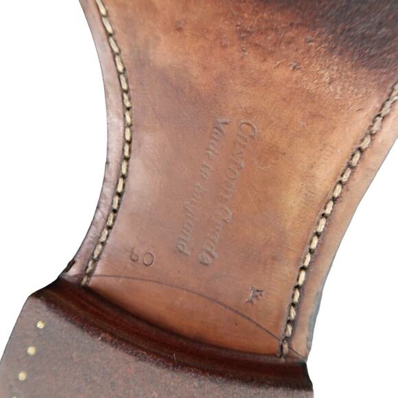 Church's Shoes Mens 9 Oxford Custom Grade Brogue Cap Toe Handcrafted Leather - Picture 13 of 16